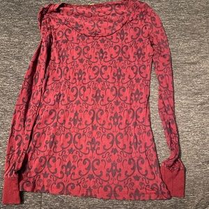 3/$20 Vintage Y2K Buckle long sleeve damask cranberry purple T-shirt